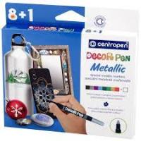Набор маркеров для декорирования Centroprn Decor pen Metallic  8 цв.+белый, 2737