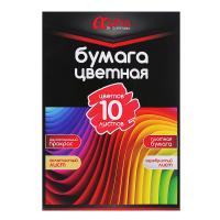 Цв. бумага А4 2-ст. 10л 10цв мелованная Clip Studio в папке 558-064