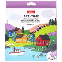 Карандаши 24цв Hatber стираемые Art Time 85922 1/6