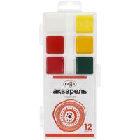 Краски аквар. 12цв Гамма "медовая" без кисти пласт пенал 2001243 1/30