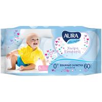 Салфетки влажные 60шт Aura детские с алоэ, 05152 1/24