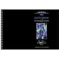Альбом для Sketchbook А4 20л гребень черная бум. 160г Хатбер 22274, 23480