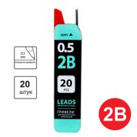 Грифели 0,5мм Brauberg Black Jack 20шт 2B 180448 1/36