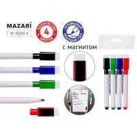 Набор маркеров для доски 4цв c магнит Mazari Alba 15232-4 