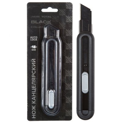 Нож канц. большой 18мм Devente Total Black 4090405 1/12
