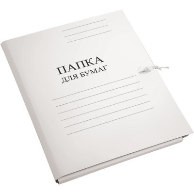 Папка на завязках белая мелованая 320г Devente 3077413, Space 158535 1/150