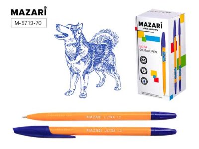 Масляная ручка Mazari 5713 ultra синяя 1/50