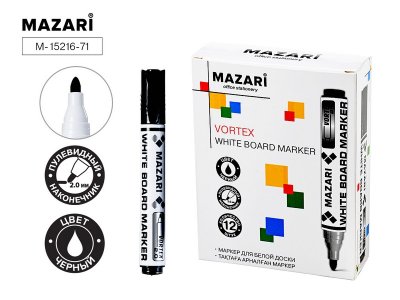 Маркер для доски Attomex 5040509/602, deVente 5040514 Mazari 15216 черный 1/12